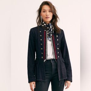 FREE PEOPLE LUCY MILITARY RAW HEM JACKET